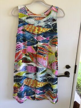 Jams World Raba Rainbow Bay sheath dress sleeveless large colorful Hawaii boho